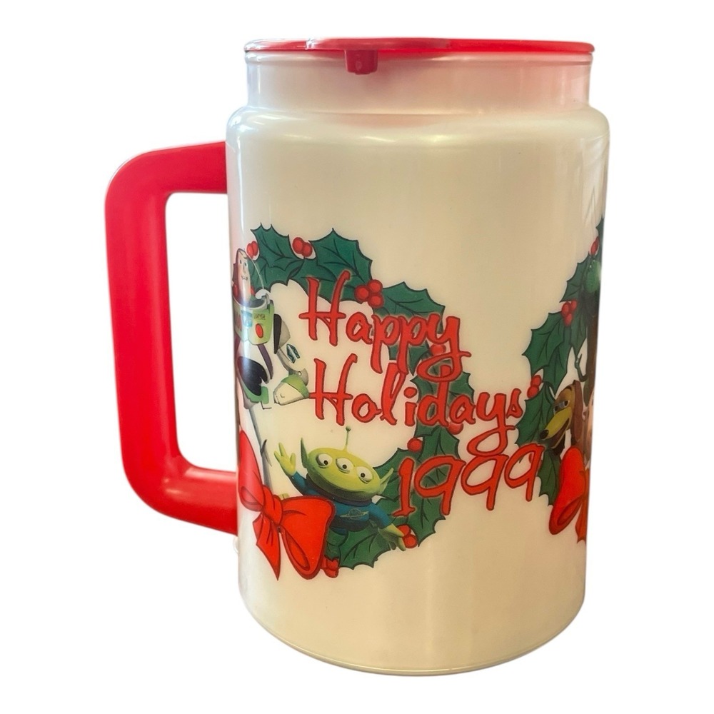 Happy Holidays 1999 Walt Disney World Toy Story Coca Cola 16‎ oz Plastic Mug